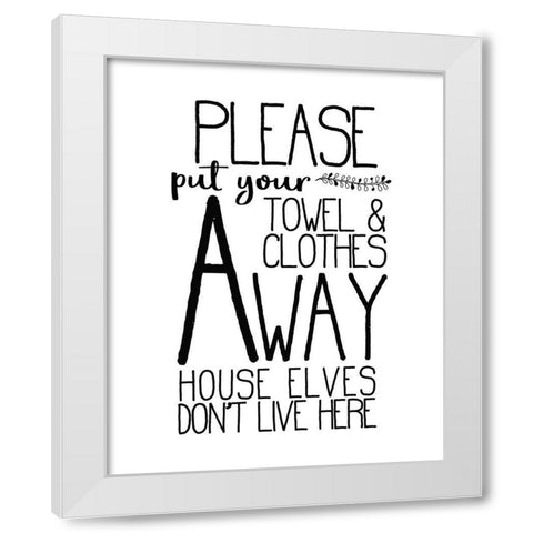 In the Bathroom 5 White Modern Wood Framed Art Print by Kimberly, Allen