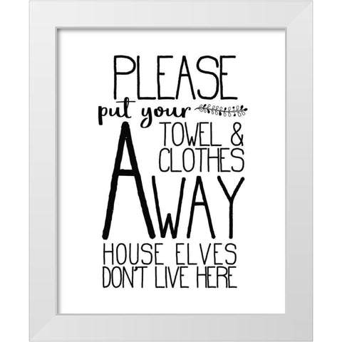 In the Bathroom 5 White Modern Wood Framed Art Print by Kimberly, Allen