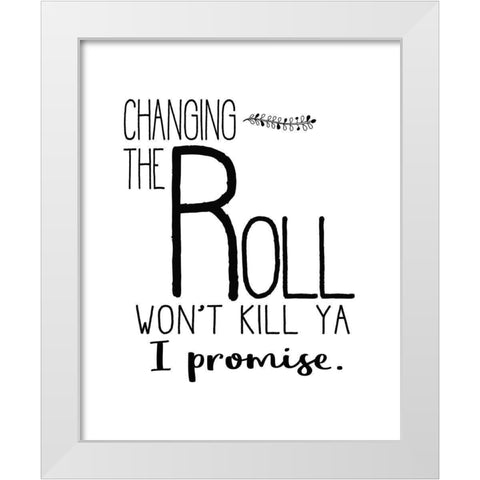 In the Bathroom 8 White Modern Wood Framed Art Print by Kimberly, Allen