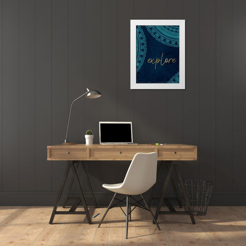 Lets Wander 4 White Modern Wood Framed Art Print by Kimberly, Allen