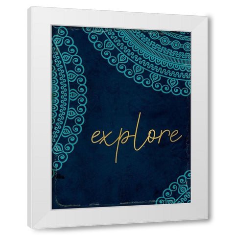 Lets Wander 4 White Modern Wood Framed Art Print by Kimberly, Allen