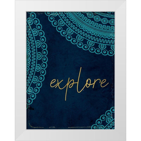 Lets Wander 4 White Modern Wood Framed Art Print by Kimberly, Allen
