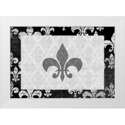 Fleur de Lis White Modern Wood Framed Art Print by Kimberly, Allen