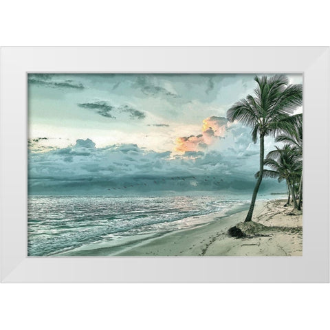Seaside White Modern Wood Framed Art Print by Kimberly, Allen