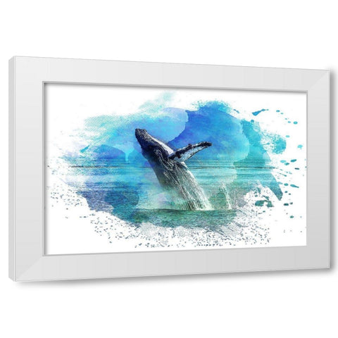 Splash 1 White Modern Wood Framed Art Print by Kimberly, Allen