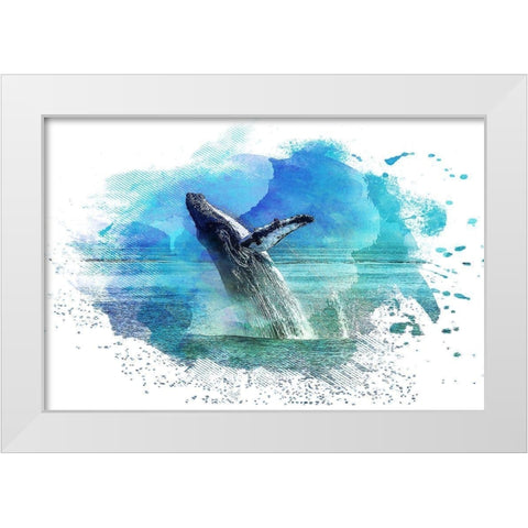Splash 1 White Modern Wood Framed Art Print by Kimberly, Allen