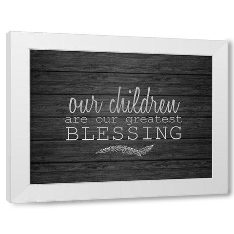 Our Children White Modern Wood Framed Art Print by Kimberly, Allen