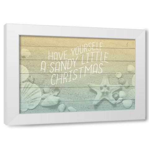 Sandy Christmas White Modern Wood Framed Art Print by Kimberly, Allen