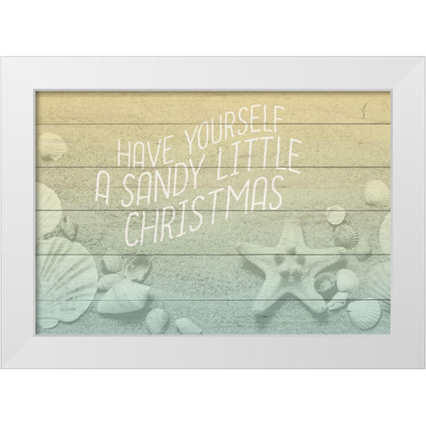 Sandy Christmas White Modern Wood Framed Art Print by Kimberly, Allen