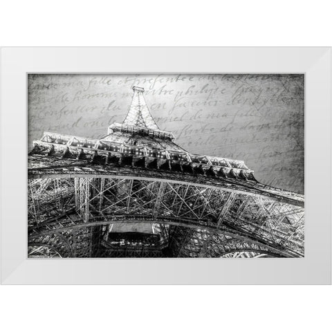 Paris Black and White White Modern Wood Framed Art Print by Kimberly, Allen