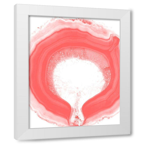 Agate Coral 1 White Modern Wood Framed Art Print by Kimberly, Allen