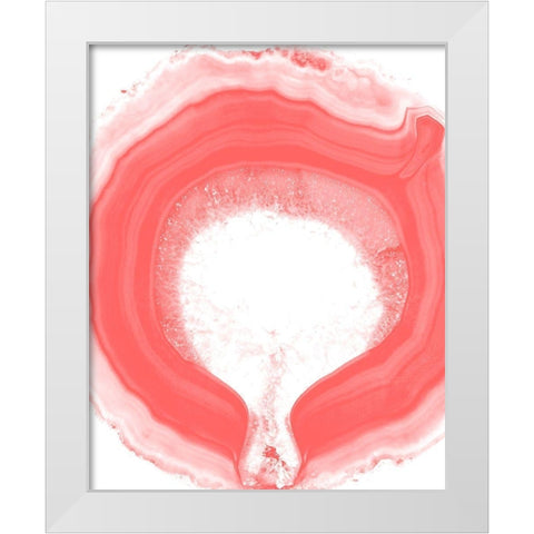 Agate Coral 1 White Modern Wood Framed Art Print by Kimberly, Allen