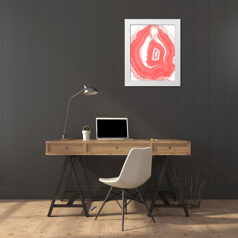 Agate Coral 3 White Modern Wood Framed Art Print by Kimberly, Allen