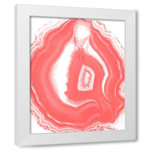 Agate Coral 3 White Modern Wood Framed Art Print by Kimberly, Allen