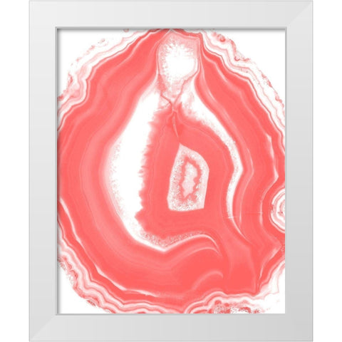 Agate Coral 3 White Modern Wood Framed Art Print by Kimberly, Allen