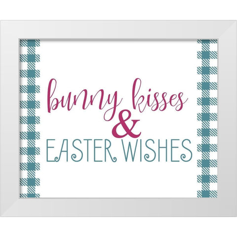 Bunny Kisses White Modern Wood Framed Art Print by Kimberly, Allen
