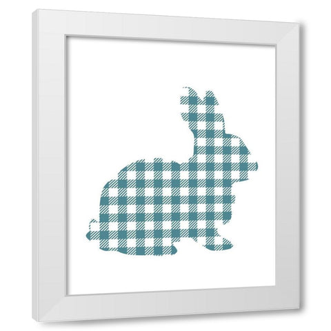 Bunny Gingham 1 White Modern Wood Framed Art Print by Kimberly, Allen