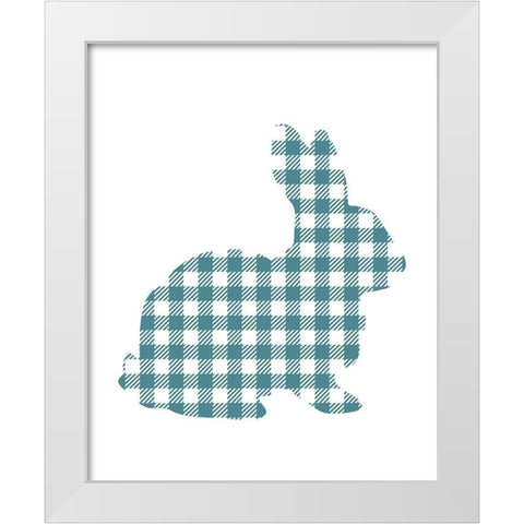 Bunny Gingham 1 White Modern Wood Framed Art Print by Kimberly, Allen