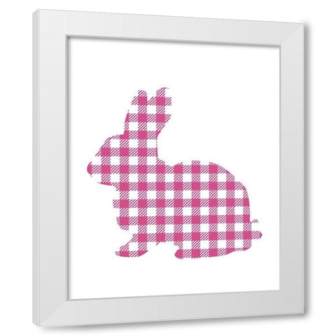 Bunny Gingham 2 White Modern Wood Framed Art Print by Kimberly, Allen