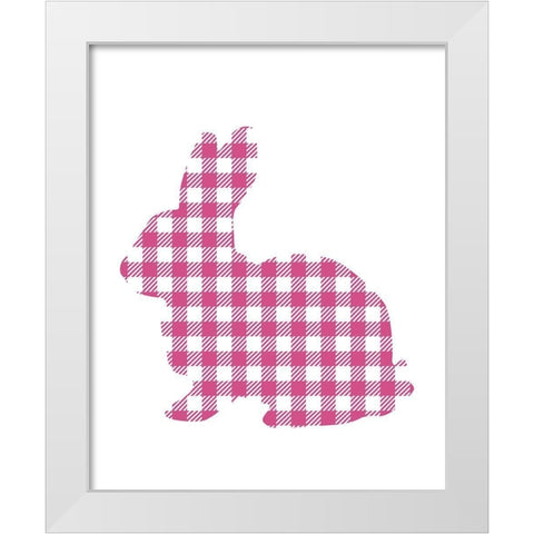 Bunny Gingham 2 White Modern Wood Framed Art Print by Kimberly, Allen