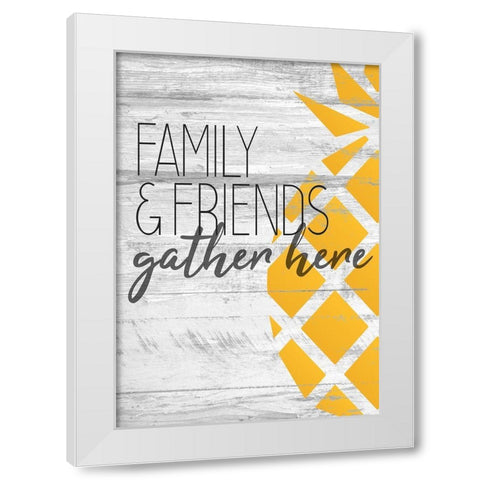 Family Friends Gather White Modern Wood Framed Art Print by Kimberly, Allen
