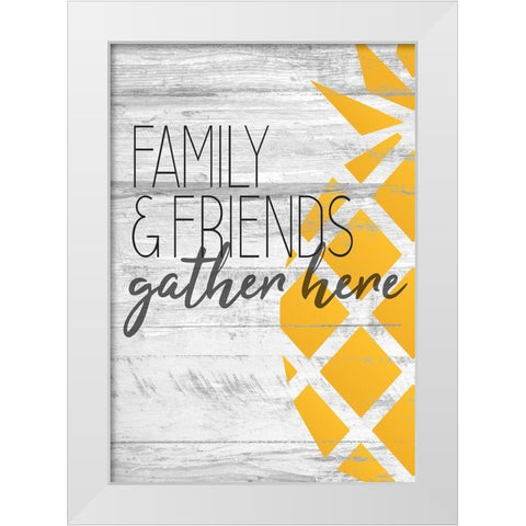 Family Friends Gather White Modern Wood Framed Art Print by Kimberly, Allen