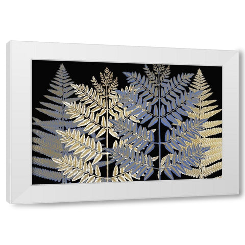 Gilded Ferns White Modern Wood Framed Art Print by Kimberly, Allen