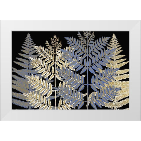 Gilded Ferns White Modern Wood Framed Art Print by Kimberly, Allen