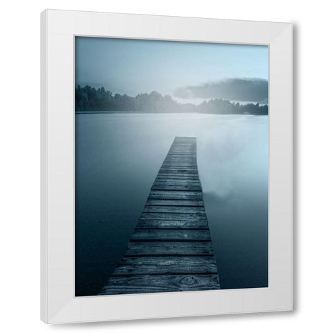 At the Dock White Modern Wood Framed Art Print by Kimberly, Allen