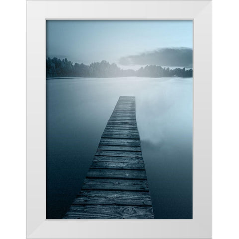At the Dock White Modern Wood Framed Art Print by Kimberly, Allen