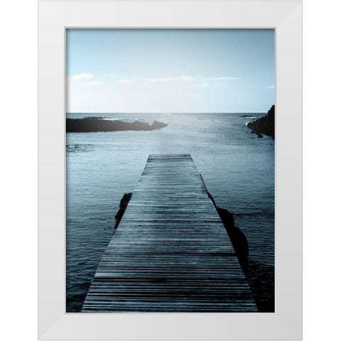 Towards The Water White Modern Wood Framed Art Print by Kimberly, Allen