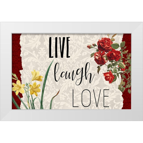 Live Laugh Love 1 White Modern Wood Framed Art Print by Kimberly, Allen