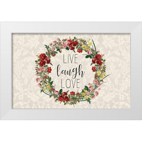 Live Laugh Love 2 White Modern Wood Framed Art Print by Kimberly, Allen