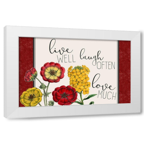 Live Well 1 White Modern Wood Framed Art Print by Kimberly, Allen