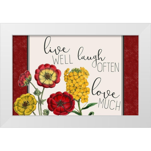 Live Well 1 White Modern Wood Framed Art Print by Kimberly, Allen