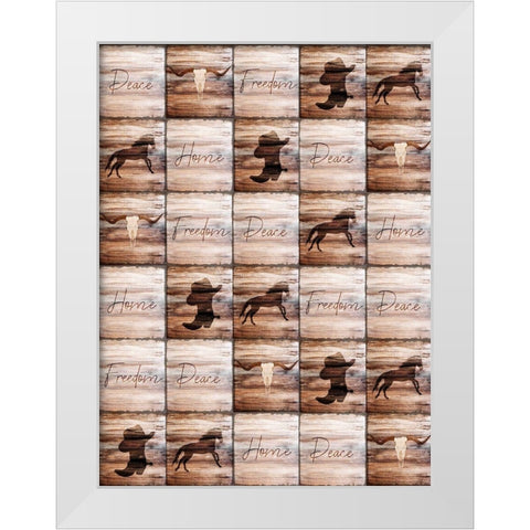 Western Welcome White Modern Wood Framed Art Print by Kimberly, Allen