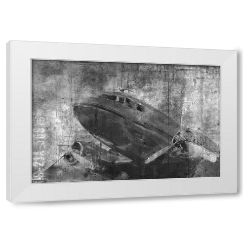 Vintage Airplane Black and White White Modern Wood Framed Art Print by Allen, Kimberly