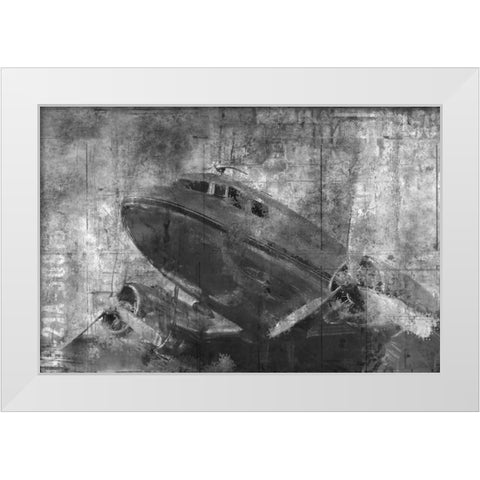 Vintage Airplane Black and White White Modern Wood Framed Art Print by Allen, Kimberly