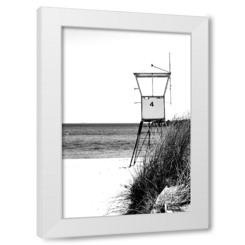 Lifeguard Tower White Modern Wood Framed Art Print by Kimberly, Allen