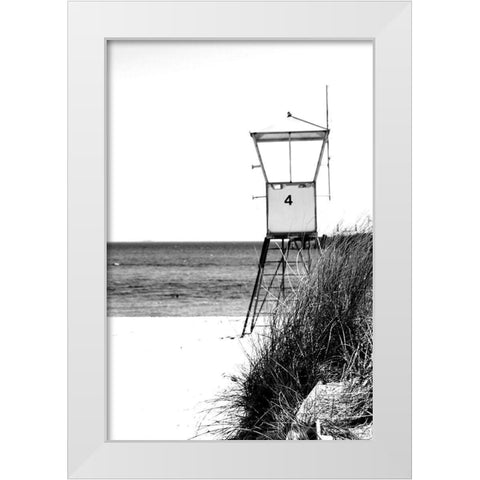 Lifeguard Tower White Modern Wood Framed Art Print by Kimberly, Allen