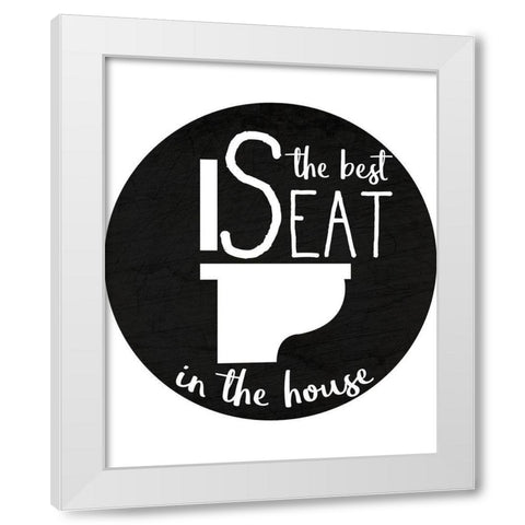 Best Seat White Modern Wood Framed Art Print by Kimberly, Allen
