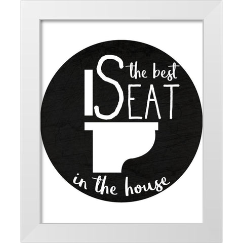 Best Seat White Modern Wood Framed Art Print by Kimberly, Allen