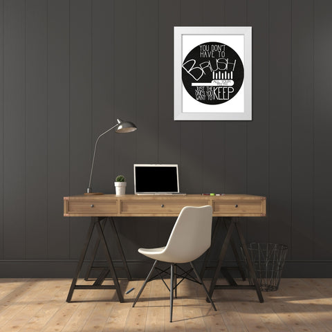 Brush White Modern Wood Framed Art Print by Kimberly, Allen