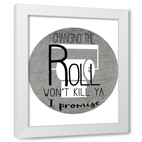 The Roll White Modern Wood Framed Art Print by Kimberly, Allen