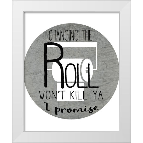 The Roll White Modern Wood Framed Art Print by Kimberly, Allen
