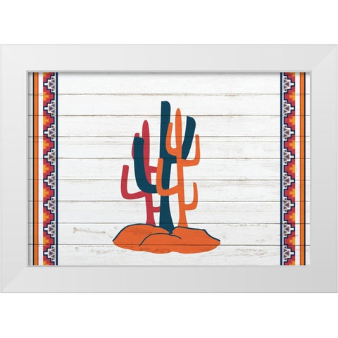 3 Cactus White Modern Wood Framed Art Print by Kimberly, Allen