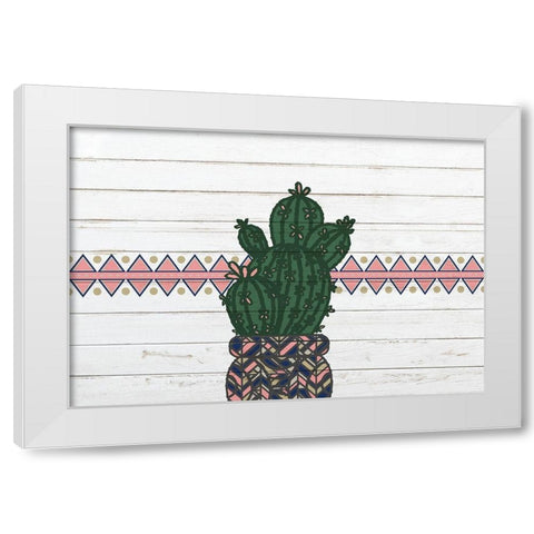 Cactus Love White Modern Wood Framed Art Print by Kimberly, Allen