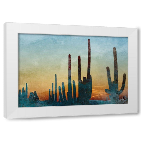 Saguaro Cactus White Modern Wood Framed Art Print by Kimberly, Allen