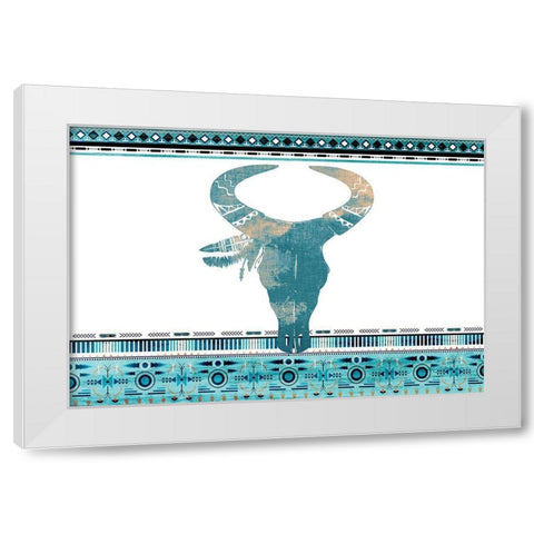 Southwest Blue White Modern Wood Framed Art Print by Kimberly, Allen
