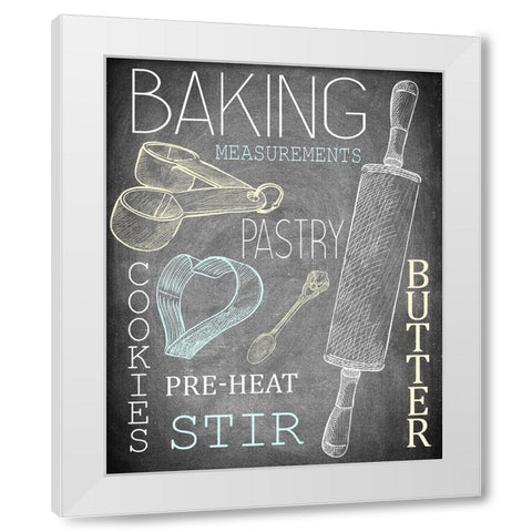 Lets Bake White Modern Wood Framed Art Print by Kimberly, Allen